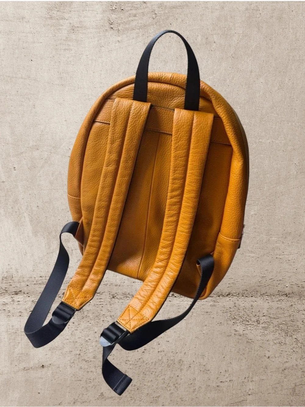 Rebecca Minkoff Genuine Leather Backpack Mustard Brown Casual Everyday Bag